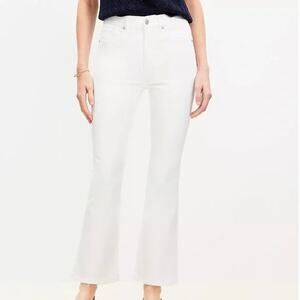 Loft NWOT Women's White The Kick Crop Jeans Size 32/14